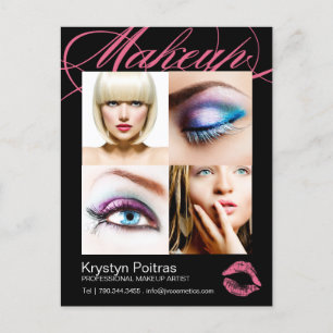 Makeup Artist Comp Card Postkarte