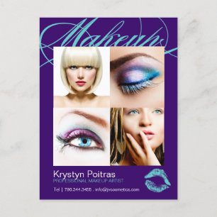Makeup Artist Comp Card Postkarte