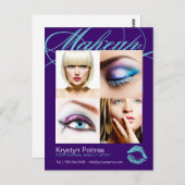 Makeup Artist Comp Card Postkarte (Vorne/Hinten)