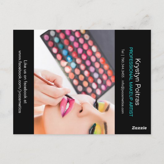 Makeup Artist Comp Card Postkarte (Rückseite)