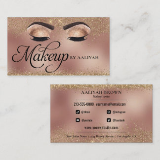 Makeup Artist Copper Gold Glam Schönheitssalon Visitenkarte