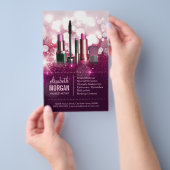 Makeup Artist Cosmetican - Pink Beauty Glitzer Flyer (Handgriff)