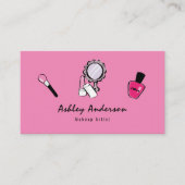 Makeup Artist Cosmetics Bright Pink Business Card Visitenkarte (Vorderseite)