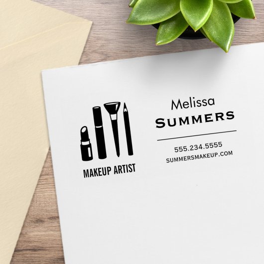 Makeup Artist Cosmetics Lipstick Mascara Adresse Gummistempel