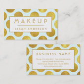 Makeup Artist Cosmetologe - Moderne große Goldpunk Visitenkarte (Vorne/Hinten)