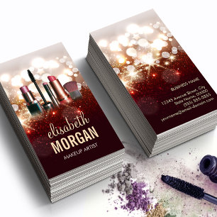 Makeup Artist Cosmetologist Shiny Glitter Sparkle Visitenkarte