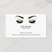 Makeup artist Crown Lashes Schönheitssalon Visitenkarte (Rückseite)