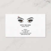 Makeup artist Crown Lashes Schönheitssalon Visitenkarte (Rückseite)