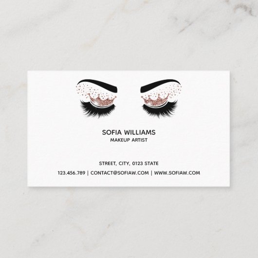 Makeup artist Crown Lashes Schönheitssalon Visitenkarte (Rückseite)