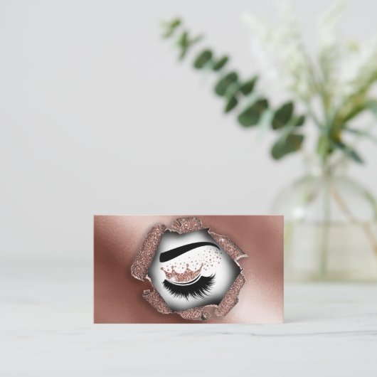 Makeup artist Crown Lashes Schönheitssalon Visitenkarte (Stehend Vorderseite)