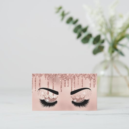 Makeup artist Crown Lashes Schönheitssalon Visitenkarte (Stehend Vorderseite)