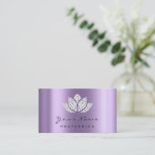 Makeup Artist Crystal Lotus Lila Violett Visitenkarte (Stehend Vorderseite)