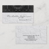 Makeup Artist Damask Wall Pattern Business Card Visitenkarte (Vorne/Hinten)
