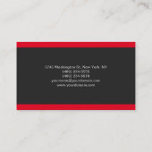 Makeup Artist Dark Gray Red Stripes Business Card Visitenkarte (Rückseite)