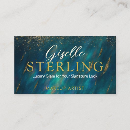 Makeup Artist Dark Opal Glam Modern QR Code Visitenkarte (Vorderseite)