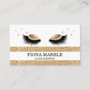 Makeup Artist Deep Sepia Glitzer Lash Black Gold Visitenkarte