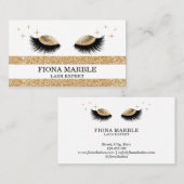 Makeup Artist Deep Sepia Glitzer Lash Black Gold Visitenkarte (Vorne/Hinten)