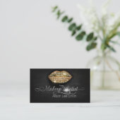 Makeup Artist/Diamonds Sparkle Lips Visitenkarte (Stehend Vorderseite)
