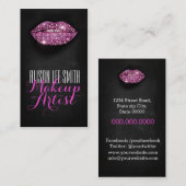 Makeup Artist/Diamonds Sparkle Lips Visitenkarte (Vorne/Hinten)