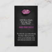 Makeup Artist/Diamonds Sparkle Lips Visitenkarte (Rückseite)