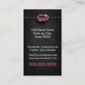 Makeup Artist/Diamonds Sparkle Lips Visitenkarte (Rückseite)