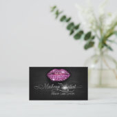 Makeup Artist/Diamonds Sparkle Lips Visitenkarte (Stehend Vorderseite)