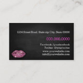 Makeup Artist/Diamonds Sparkle Lips Visitenkarte (Rückseite)