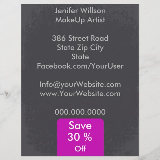 Makeup Artist Discount Offer Flyer (Hinten)