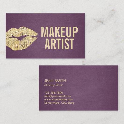 Makeup Artist Drei Schatzsuchen, um die Region Asc Visitenkarte (Vorne/Hinten)