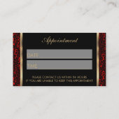 Makeup Artist - Dunkelrot Terminkarte (Rückseite)