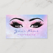 Makeup Artist Dusty Blue Eyelash Holograph Pink Visitenkarte (Vorderseite)