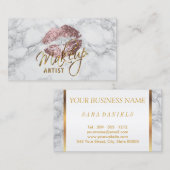 Makeup Artist Dusty Rose und Graumarmor Visitenkarte (Vorne/Hinten)