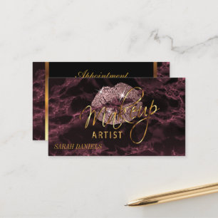 Makeup Artist Dusty Rose und Schwarze Ernennung Terminkarte