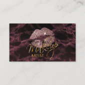 Makeup Artist Dusty Rose und schwarzer Marmor Visitenkarte (Vorderseite)
