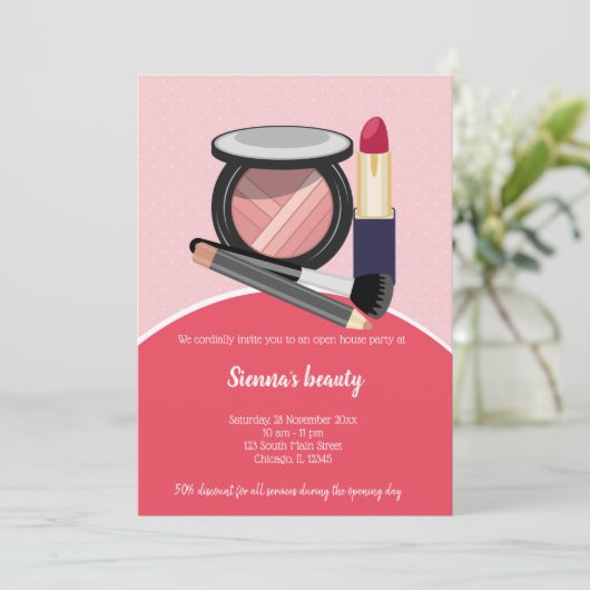 Makeup Artist Einladung (Stehend Vorderseite)