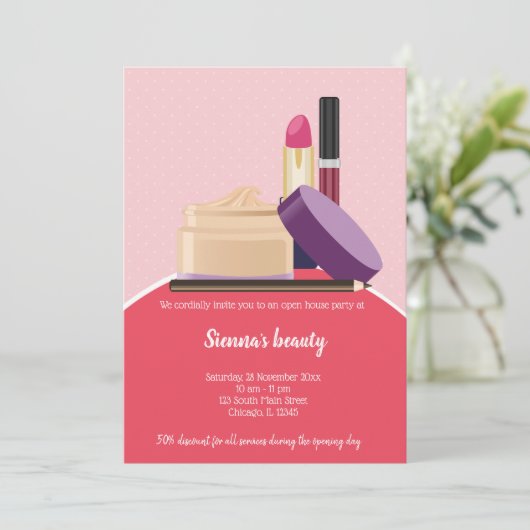 Makeup Artist Einladung (Stehend Vorderseite)