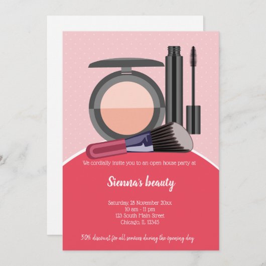 Makeup Artist Einladung (Vorne/Hinten)