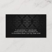 Makeup Artist Elegant Dark Damask Visitenkarte (Rückseite)
