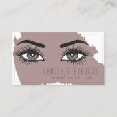 Makeup Artist | Elegante dunkle Taupe Augen und Ha Visitenkarte (Vorderseite)