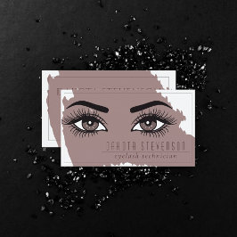 Makeup Artist | Elegante dunkle Taupe Augen und Ha Visitenkarte