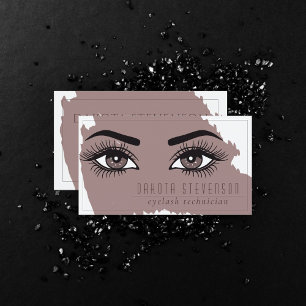 Makeup Artist   Elegante dunkle Taupe Augen und Ha Visitenkarte