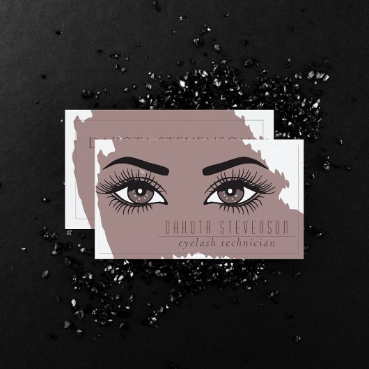 Makeup Artist | Elegante dunkle Taupe Augen und Ha Visitenkarte