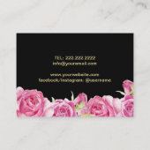 Makeup Artist Elegante Floral Luxus Schönheitssalo Visitenkarte (Rückseite)