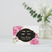 Makeup Artist Elegante Floral Luxus Schönheitssalo Visitenkarte (Stehend Vorderseite)