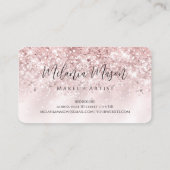 Makeup Artist Elegante Rose Gold Glitzer Funkelnd Visitenkarte (Rückseite)