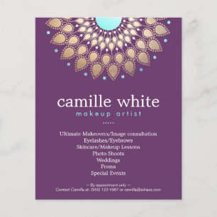 Makeup Artist Elegante Verziertes Motiv Lila Flyer