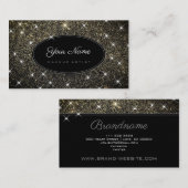 Makeup Artist Eleganter Gold Glitzer Leuchtende St Visitenkarte (Vorne/Hinten)
