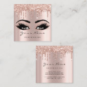 Makeup Artist Event Brows Glitzer Eyelash Square Quadratische Visitenkarte (Vorne/Hinten)
