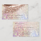 Makeup Artist Event Eyelash Rose Gold Glitzer Terminkarte (Vorne/Hinten)