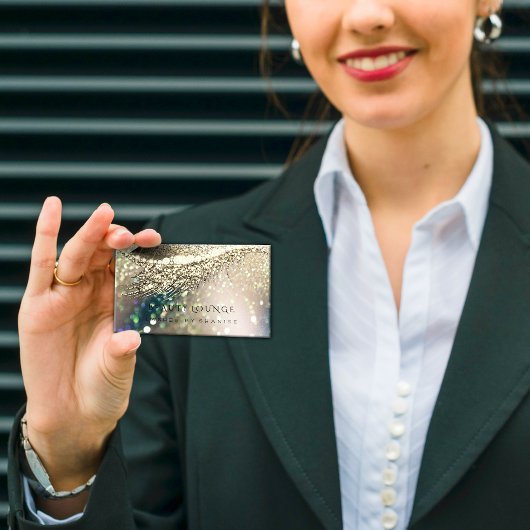 Makeup Artist Event Eyelash Spark Gold Glitzer Terminkarte